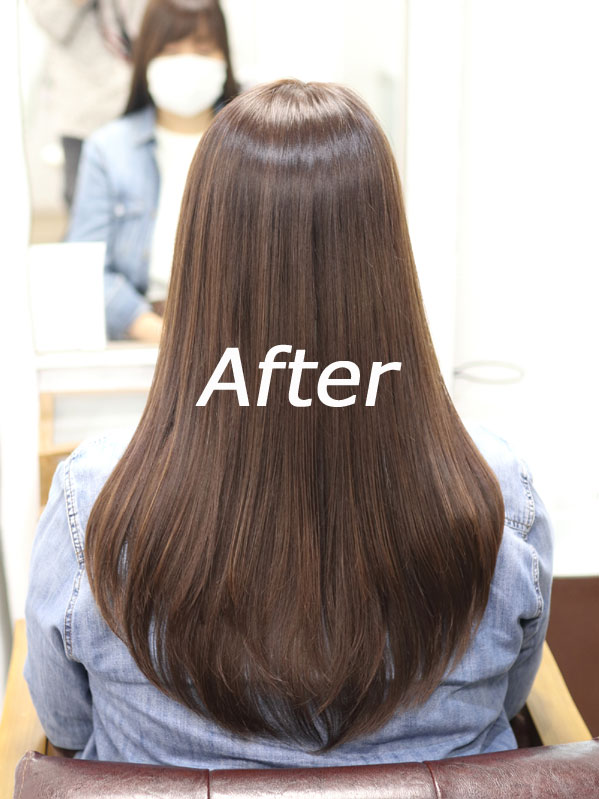 日本東京涉谷區推薦美髮沙龍改善髮質護髮做完後的樣子0